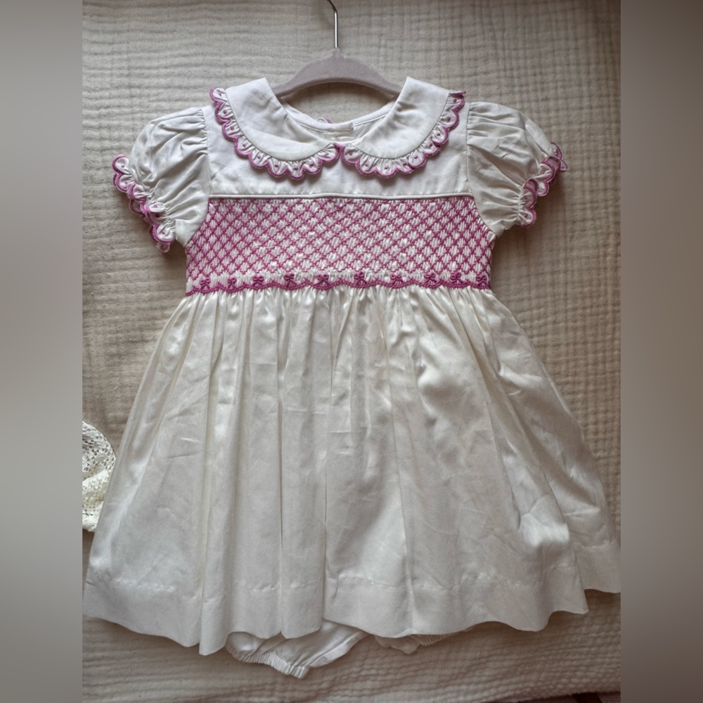 Rachel Riley Pink Party Dress Smocked